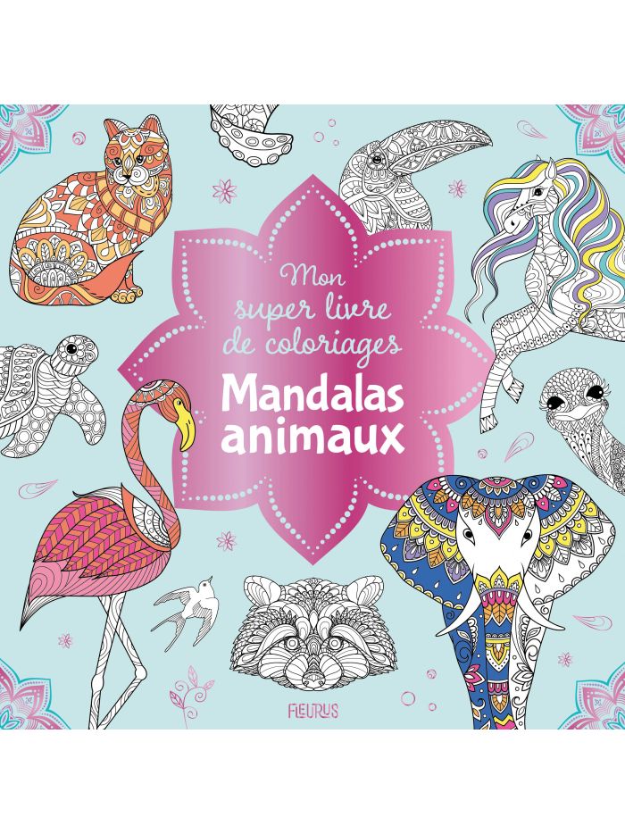 Livre de coloriage 50 Mandalas animaux enfant 6 ans et plus: Livre