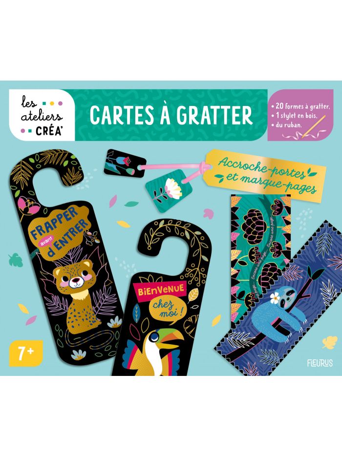 Cartes à gratter. Accroche-portes et marque-pages