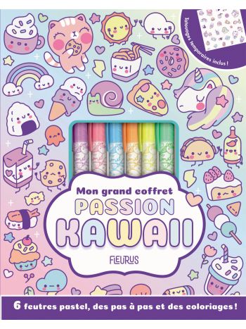 Cahier de Coloriage Kawaii: Mes 60 dessins Kawaii Trop Mignons à